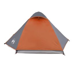 Campingtelt 2 personer grå og oransje 224x248x118 cm 185T taft