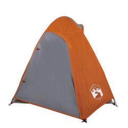 Campingtelt 2 personer grå og oransje 254x135x112 cm 185T taft