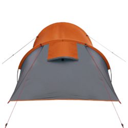 Campingtelt 4 personer grå og oransje 360x135x105 cm 185T taft