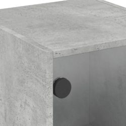 Nattbord med glassdører 2 stk betonggrå 35x37x42 cm