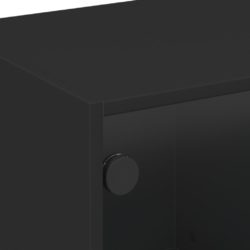 TV-benk med dør svart 68x37x42 cm