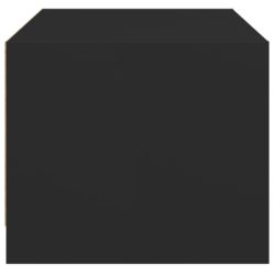 Salongbord med glassdører svart 68x50x42 cm