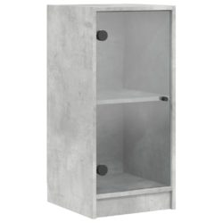 Sideskap med glassdører betonggrå 35x37x75,5 cm