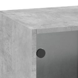 Sideskap med glassdører betonggrå 35x37x100 cm
