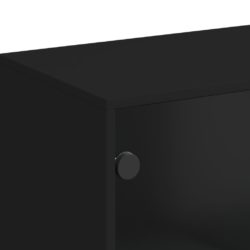 vidaXL Sideskap med glassdører svart 69x37x100 cm