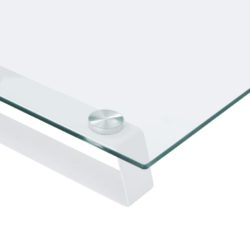 vidaXL Skjermstativ hvit 80x20x8 cm herdet glass og metall