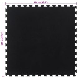 vidaXL Gulvfliser i gummi svart 12 mm 100×100 cm