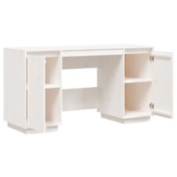 Skrivebord hvit 140x50x75 cm heltre furu
