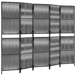 Romdeler 5 paneler svart polyrotting