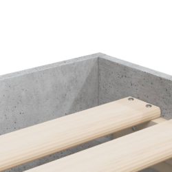 Sengeramme med skuffer betonggrå 100×200 cm konstruert tre