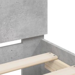 Sengeramme med hodegavl betonggrå 200×200 cm konstruert tre