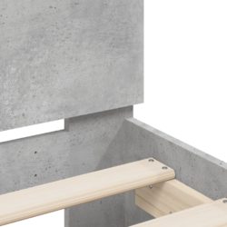 Sengeramme med hodegavl betonggrå 160×200 cm konstruert tre