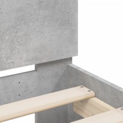 Sengeramme med hodegavl betonggrå 120×200 cm konstruert tre
