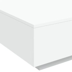 Salongbord med LED-lys hvit 80x80x31 cm