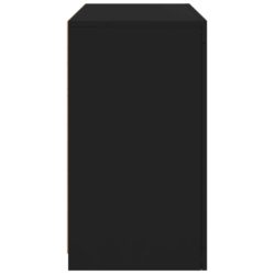 Skjenk med LED-lys svart 60,5x37x67 cm
