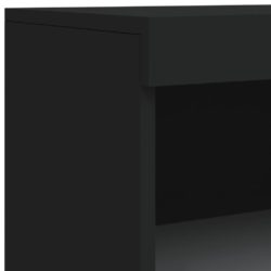 Skjenk med LED-lys svart 60,5x37x100 cm