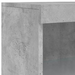 Skjenk med LED-lys betonggrå 60,5x37x100 cm
