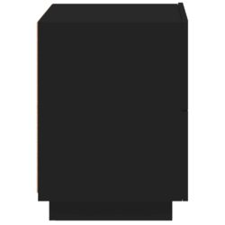 Nattbord med LED svart konstruert tre