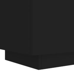 Nattbord med LED svart konstruert tre