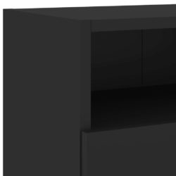 Vegghengt TV-benk svart 100x30x30 cm konstruert tre