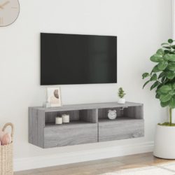Veggmontert TV-benk grå sonoma eik 100x30x30 cm konstruert tre
