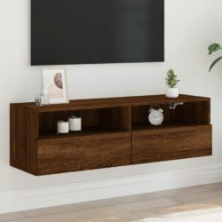 vidaXL Vegghengt TV-benk brun eik 100x30x30 cm konstruert tre