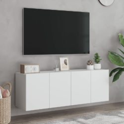 Veggmonterte TV-benker 2 stk hvit 60x30x41 cm