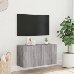 Veggmontert TV-benk grå sonoma 80x30x41 cm