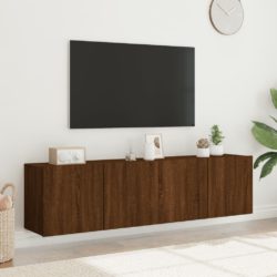 Veggmonterte TV-benker 2 stk brun eik 80x30x41 cm