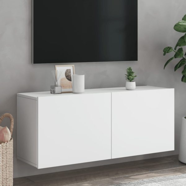 vidaXL Vegghengt TV-benk hvit 100x30x41 cm