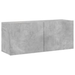 Vegghengt TV-benk betonggrå 100x30x41 cm