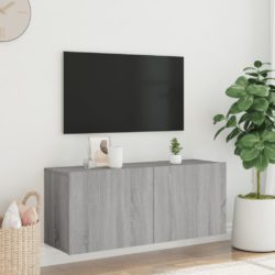 Veggmontert TV-benk grå sonoma 100x30x41 cm
