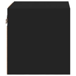 Vegghengt TV-benk med LED 2 stk svart 30×28,5×30 cm