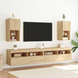 TV-benk med LED-lys sonoma eik 30,5x30x60 cm