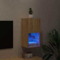 TV-benk med LED-lys sonoma eik 30,5x30x60 cm