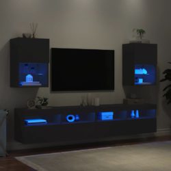 TV-benk med LED 2 stk svart 40,5x30x60 cm