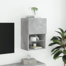 TV-benk med LED-lys betonggrå 40,5x30x60 cm