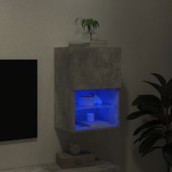 TV-benk med LED-lys betonggrå 40,5x30x60 cm