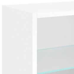 Veggmontert nattbord med LED-lys hvit