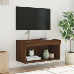 TV-benk med LED brun eik 60x30x30 cm