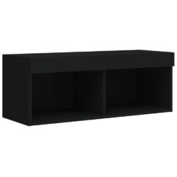 TV-benk med LED-lys svart 80x30x30 cm