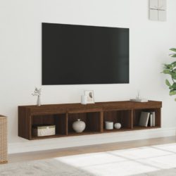 vidaXL TV-benker med LED-lys 2 stk brun eik 80x30x30 cm