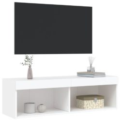 TV-benk med LED hvit 100x30x30 cm