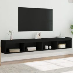 TV-benker med LED-lys 2 stk svart 100x30x30 cm