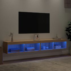 TV-benker med LED-lys 2 stk sonoma eik 100x30x30 cm