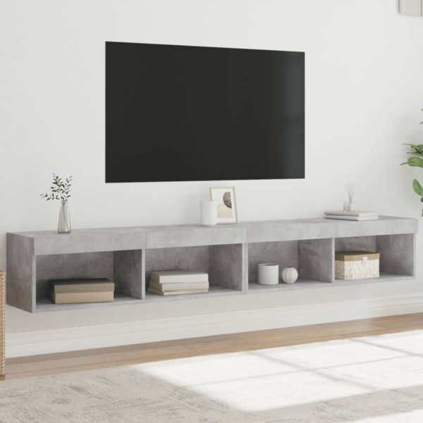 vidaXL TV-benker med LED-lys 2 stk betonggrå 100x30x30 cm