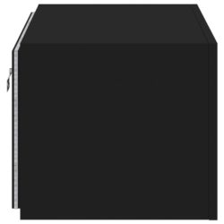 Vegghengt TV-benk med LED svart 60x35x31 cm