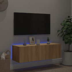 Vegghengt TV-benk med LED sonoma eik 100x35x31 cm
