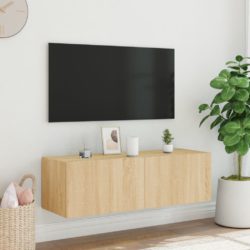 Vegghengt TV-benk med LED sonoma eik 100x35x31 cm