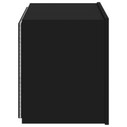 Vegghengt TV-benk med LED svart 60x35x41 cm